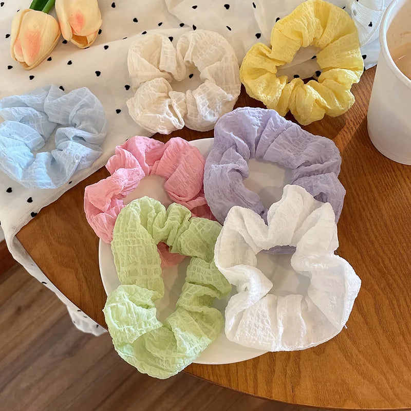 Candy Color Hair Scrunchies Pack Soft No Damage Elastic - Smarsty