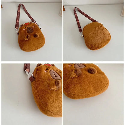 Capybara Plush Cartoon Shoulder Bag Large Capacity Unisex - Smarsty