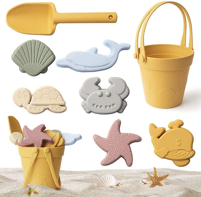 Children Silicone Beach Toy Shovel Ocean Outdoor Parent-child Beach Portable Beach Bucket Durable Sand Digging And Storage Tool by Smarsty