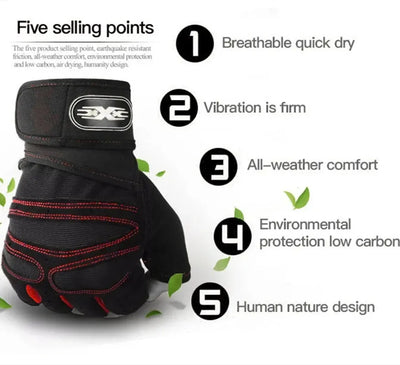 Outdoor Sport Gloves for Men Women Wrist Guard Fitness Gym Cycling Hiking Boxing Exercise Training Workout Long Wrist Fingerless by Smarsty