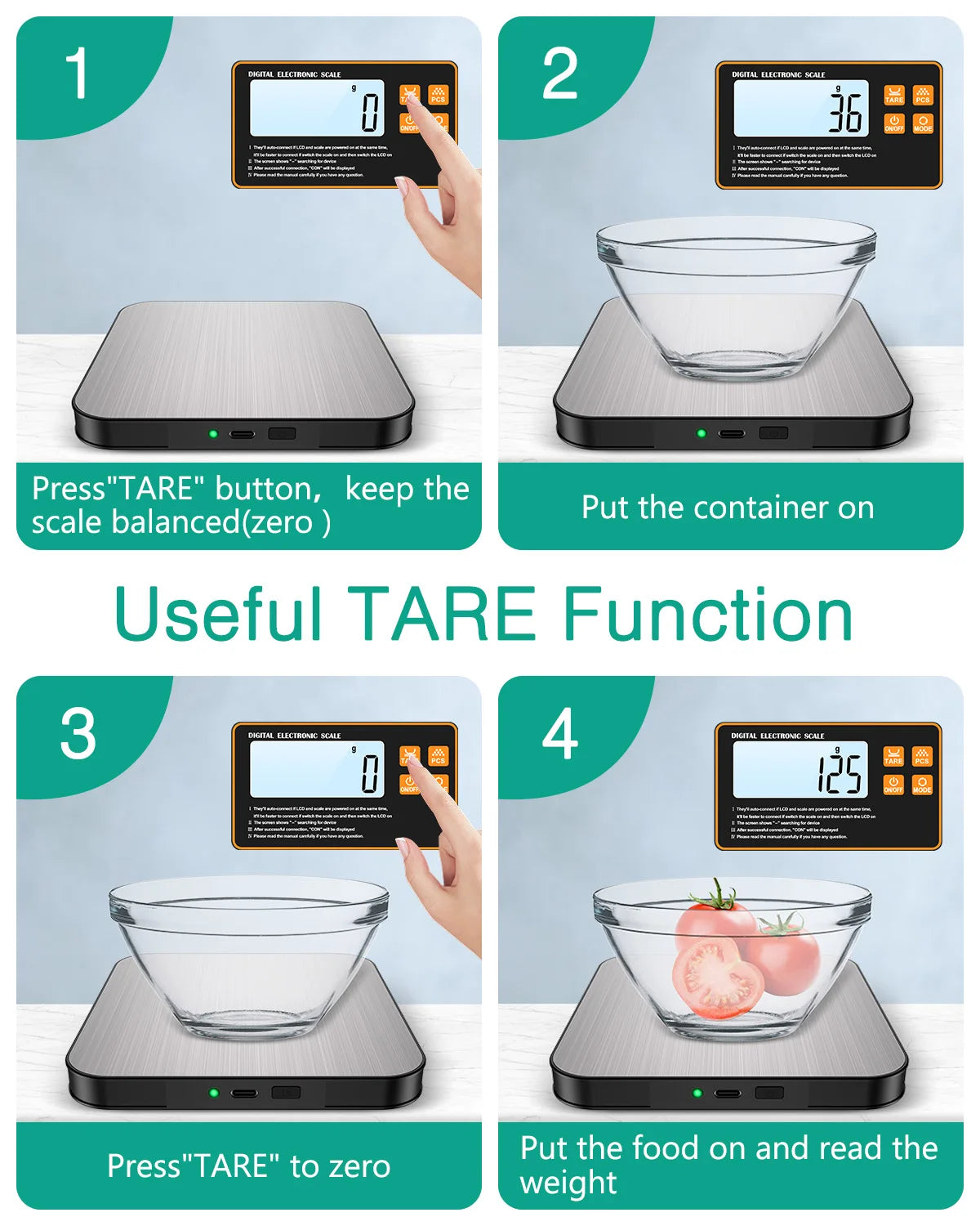 15KG Wireless Magnetic Digital Kitchen Scale with Remote LCD Display Split-Designed Food Scale for Baking Cooking Meal Prep