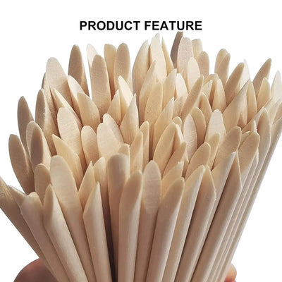 Double Sided Cuticle Pushers 100Pcs Wooden Nail Tools - Smarsty