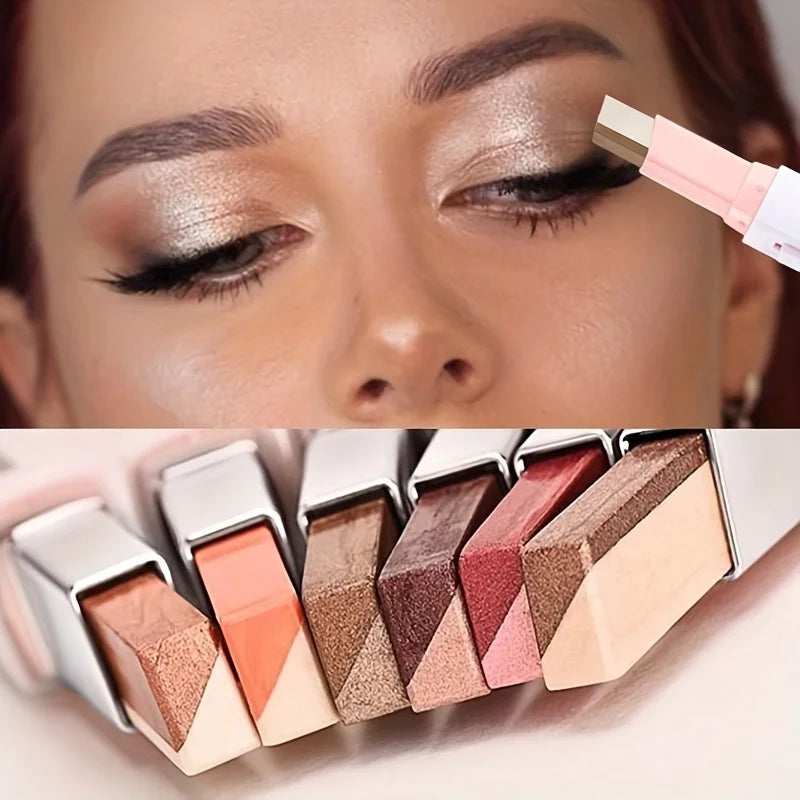 2 In 1 Waterproof Highlighter Eyeshadow Stick with Glitter - Smarsty