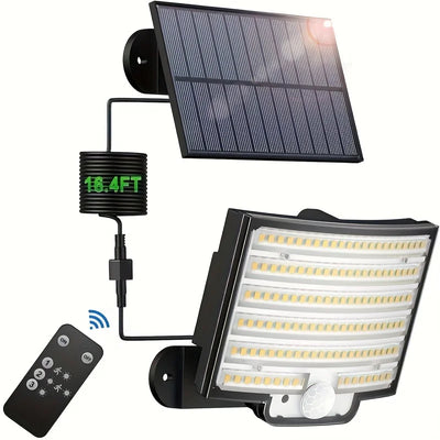 Solar Outdoor Lights - LED Motion Sensor Light with Remote Waterproof Security Flood Light for Patio Garage Porch Yard - Smarsty