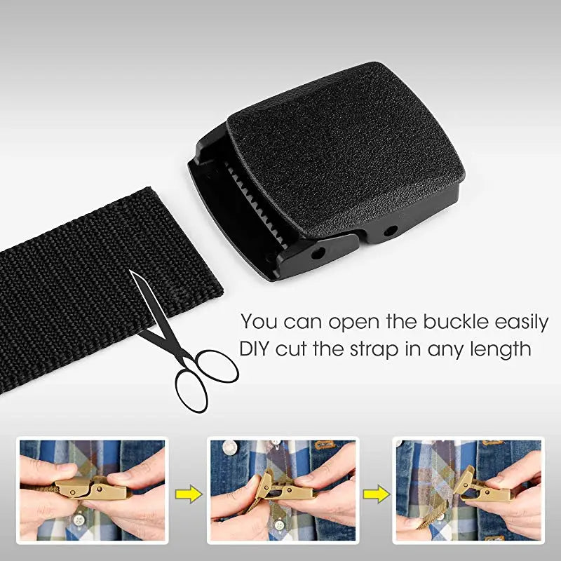 Durable Casual Canvas Belt With Easy Adjust Buckle - Smarsty