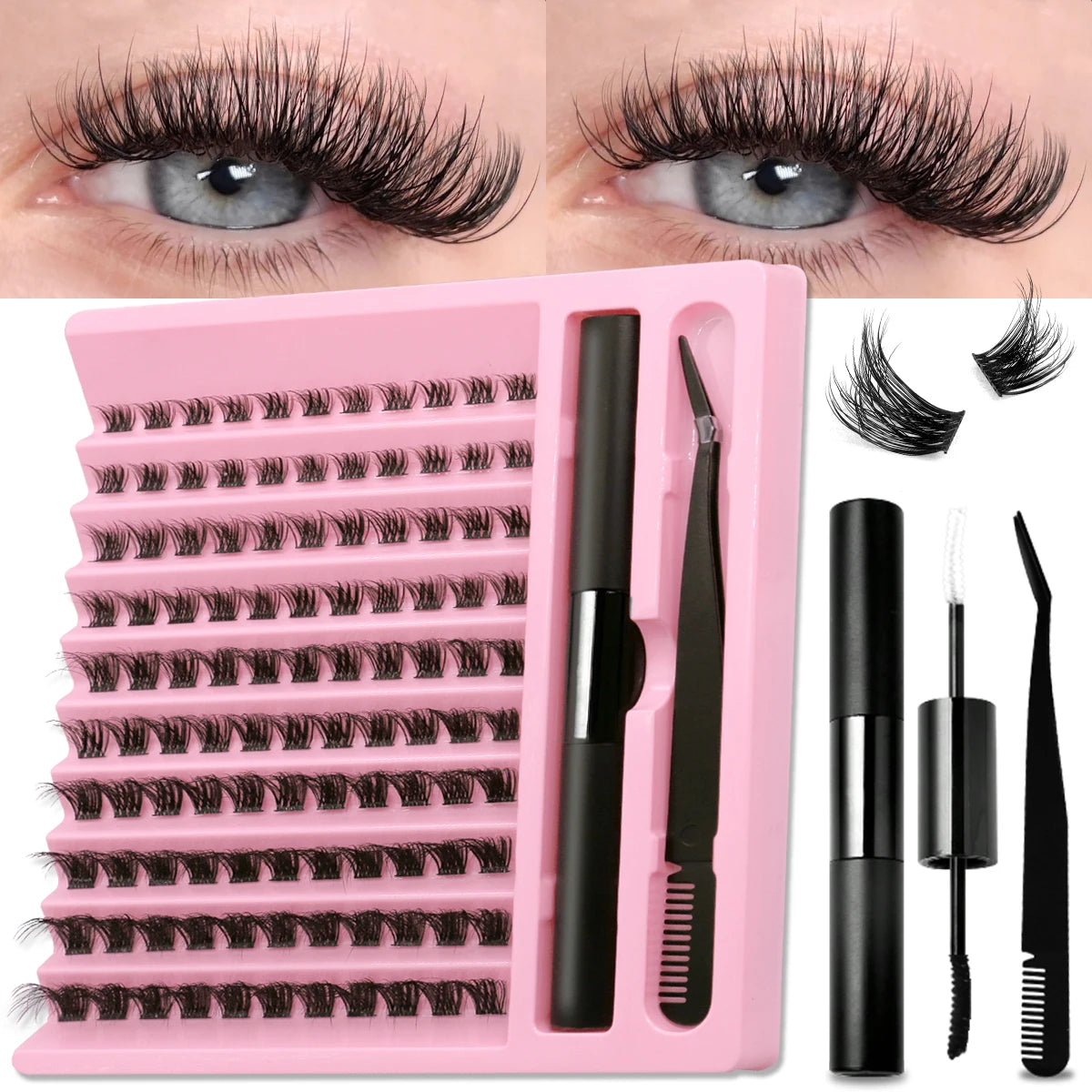 GROINNEYA DIY Lash Extension Kit with Strong Hold Bonds - Smarsty