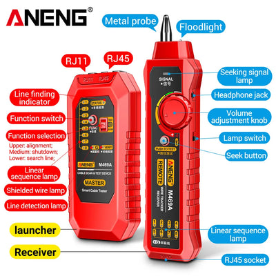 ANENG M469A Network Cable Tracker Tool with RJ45 and RJ11 Support - Smarsty