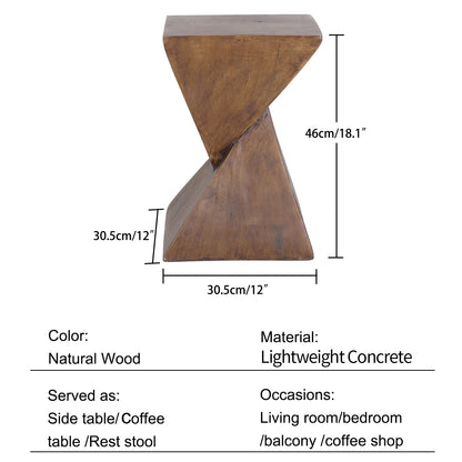 Lightweight Concrete Accent Table,Modern Geometry Side Table for Indoor and Outdoor,Small Bedside End Table Sofa Vanity Coffee