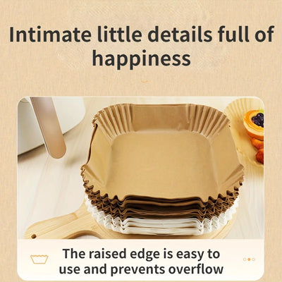 Air Fryer Paper Liners Disposable Oil-Proof Waterproof Baking Paper Round Square And Rectangle Parchment Kitchen Party Supplies - Smarsty