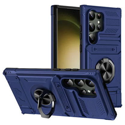 Galaxy S23 S24 Case With Magnetic Ring Kickstand Heavy Duty - Smarsty