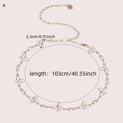 Silver Retro Waist Chain Belt Thin Metal Accessory - Smarsty