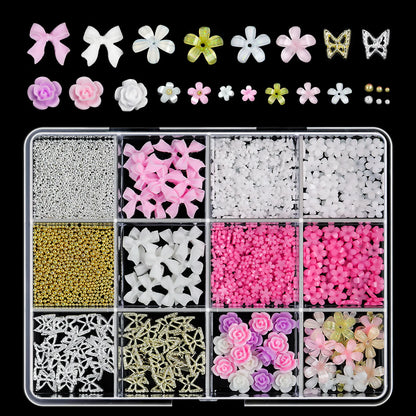 3D Mixed Pearl Heart Nail Charms for DIY Art - Smarsty