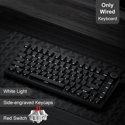 Mechanical Keyboard 82 Keys Wireless Bluetooth 5.1 Knob