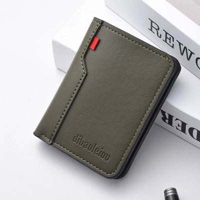 1Pc New Ultra-thin Mini Soft PU Leather Credit Card Wallet Holder Short Vertical High Quality Men's Wallet - Smarsty