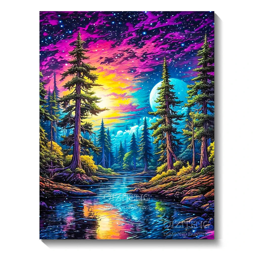 5D Diamond Art Aurora Landscape DIY Wall Decor - Smarsty