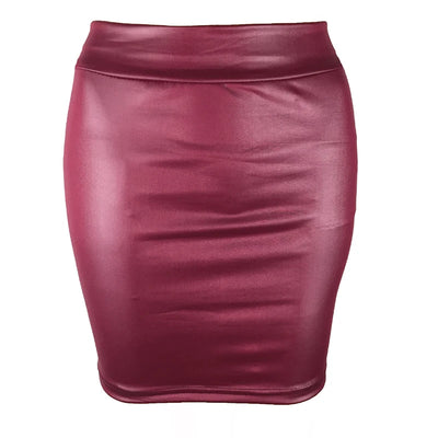 Leather Matte Slim Mini Sexy Fashion PU Hot Short High Waist Skirt Korean Nightclub Streetwear Wholesale Clothes 7ST - Smarsty