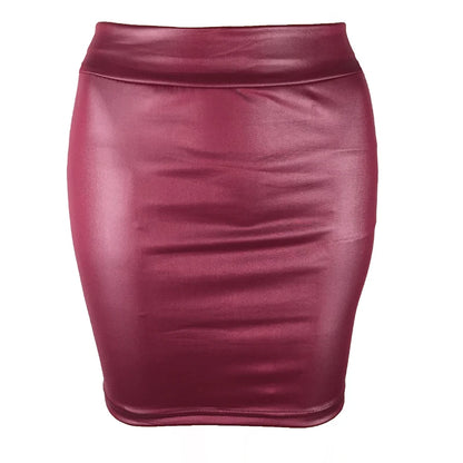 Leather Matte Slim Mini Sexy Fashion PU Hot Short High Waist Skirt Korean Nightclub Streetwear Wholesale Clothes 7ST - Smarsty