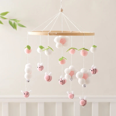 Baby Crib Mobile Bed Bell Rattle Toys Wooden Crochet Stars Pendant Bed Bell Toys Newborn Comfort Crib Bracket Hanging Toys Gifts by Smarsty
