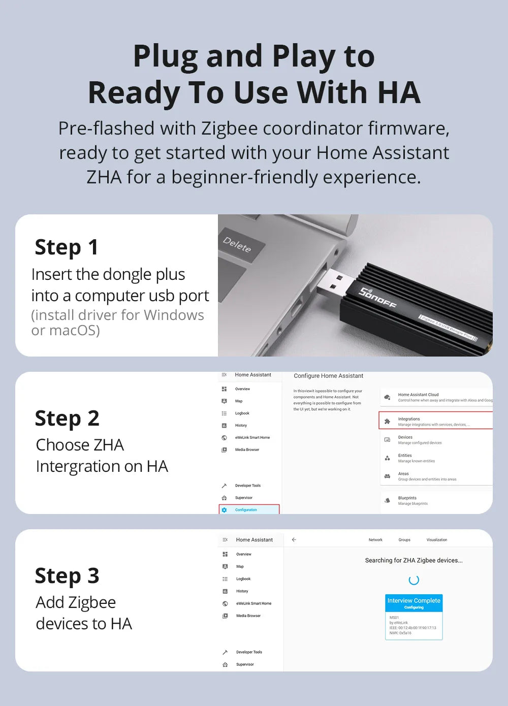 Sonoff Zigbee 3.0 USB Dongle for Smart Home Control - Smarsty