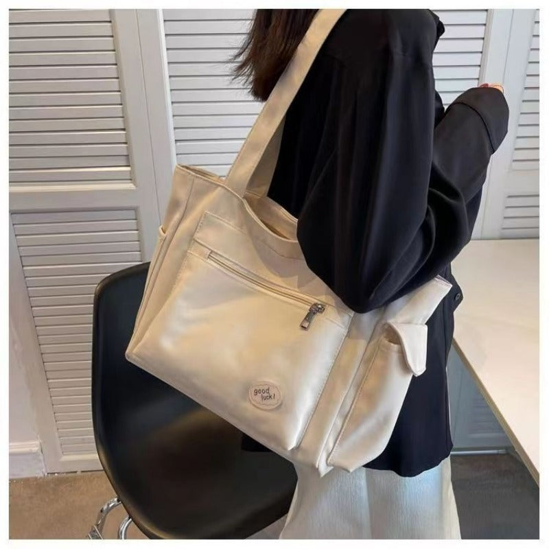 Women Canvas Tote Bag Large Capacity Shoulder Handbag - Smarsty