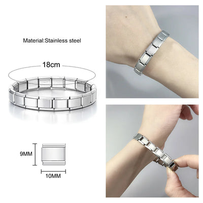 Italian Charm Bracelets DIY Stainless Steel Bangle Gift - Smarsty