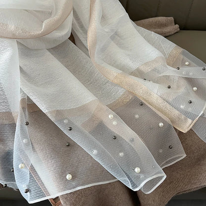 Luxury Women Silk Scarf Lightweight Summer Shawl - Smarsty