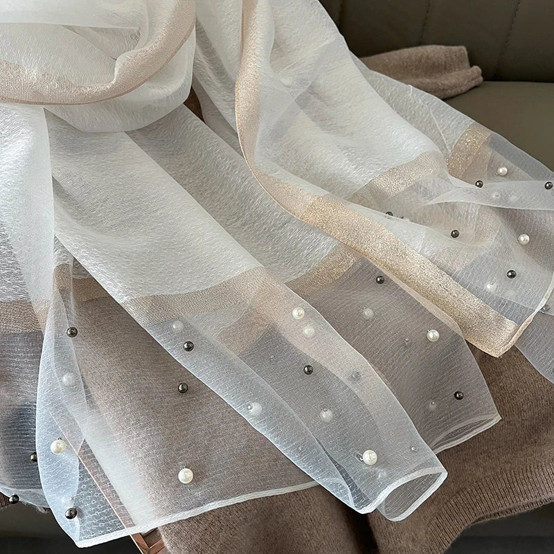 Luxury Women Silk Scarf Lightweight Summer Shawl - Smarsty