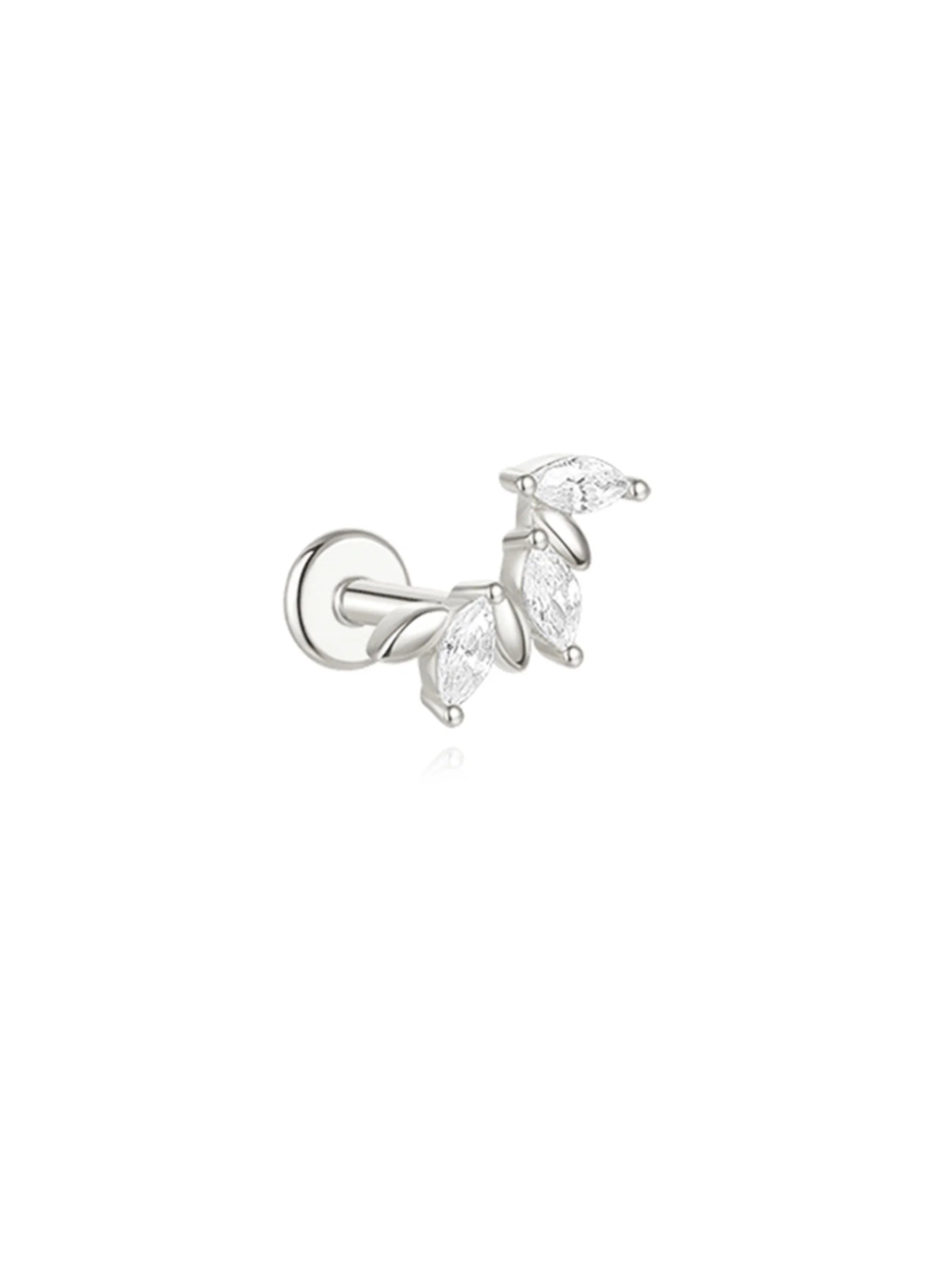 925 Sterling Silver Lotus Tassel Zircon Stud Earrings - Smarsty