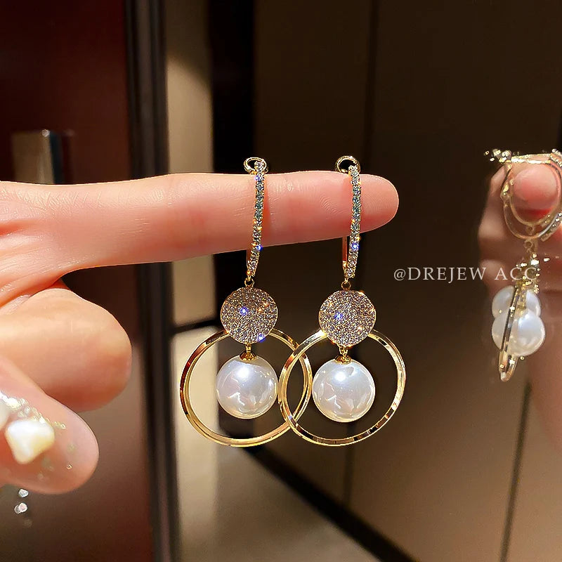 Pearl Drop Earrings For Women Fashion Trend Jewelry - Smarsty