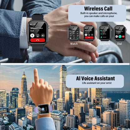 Bluetooth Smart Watch with Sleep Monitoring and IP68 Waterproof - Smarsty