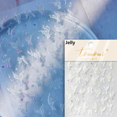 5D Summer Beach Nail Stickers with Shiny Sea Designs - Smarsty