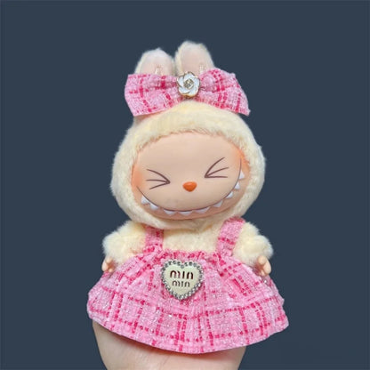 For 17cm Labubu Plush Doll Skirt- Adorable Skirt Set for DIY Clothes Accessories Gift by Smarsty