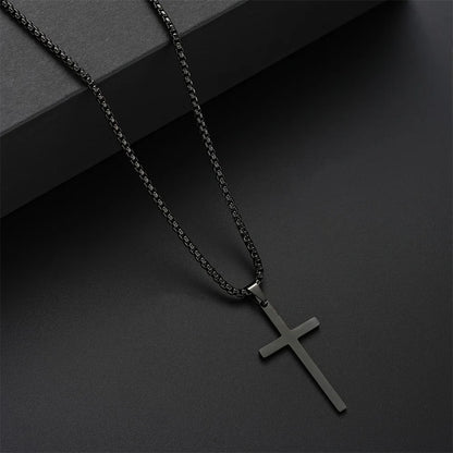 Men's Stainless Steel Cross Pendant Jewelry Set - Smarsty