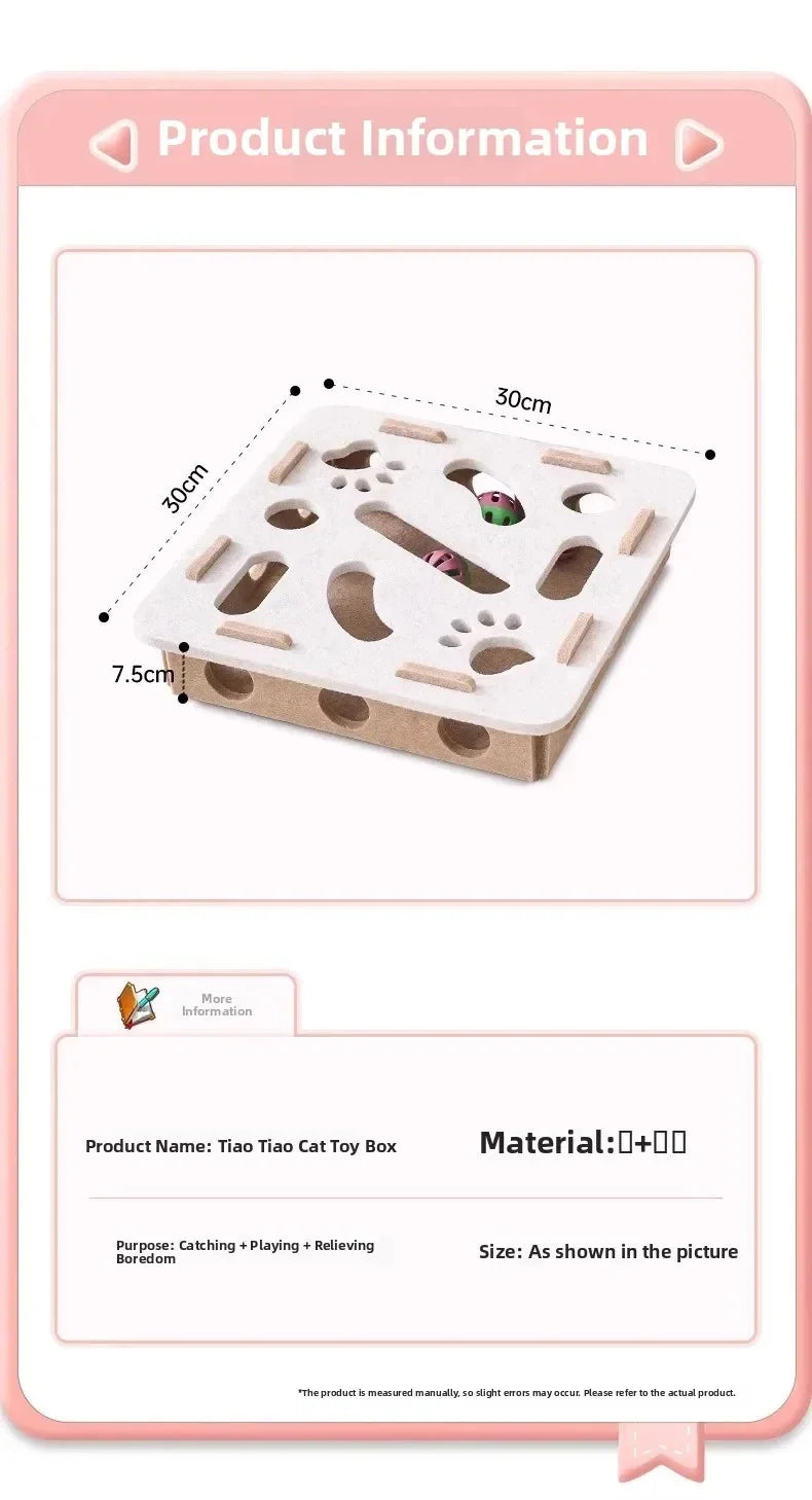Cat Puzzle Toy Felt Puzzle Box Cat Exercise Toy With Ball Indoor Sports Entertainment Hunting Cat Toys For Indoor Cats - Smarsty