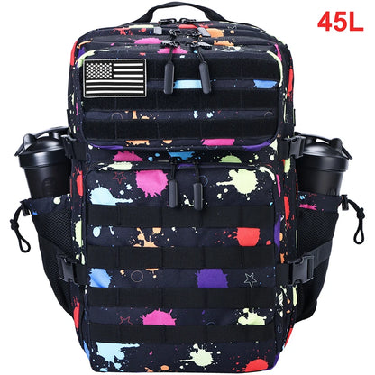 45L Tactical Backpack Men Outdoor Waterproof Sports Travel Gym Hiking Bug Out Bag Military Camping Hunting Survival Rucksack - Smarsty