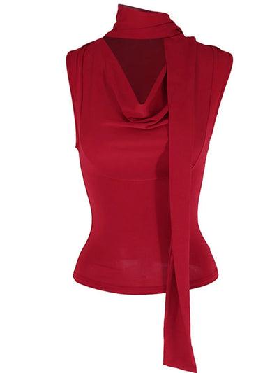 Solid Tank Summer New Women Sexy Sleeveless V-Neck Lady Top Fashion Bandage Streetwear Casual Slim Tank Elegant Knitted Clothing - Smarsty