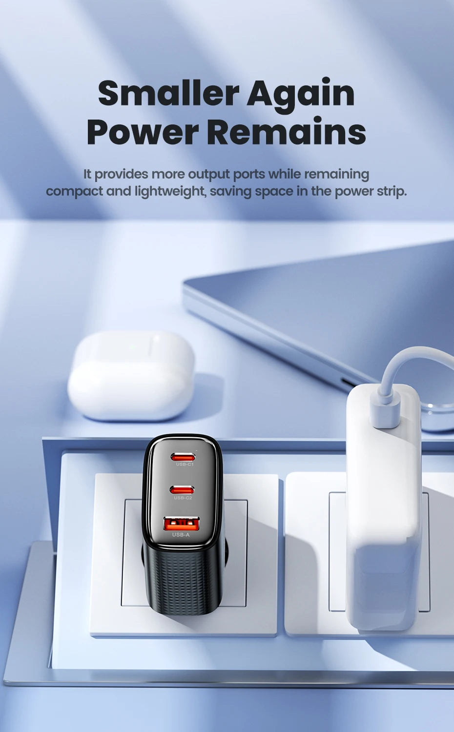 40W GaN USB C Travel Charger Fast Charge for Phones - Smarsty