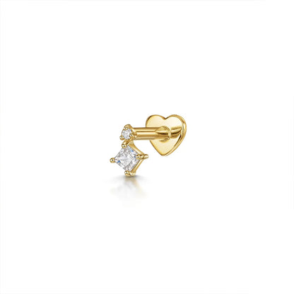 Sterling Silver Heart Zircon Stud Earrings Elegant Gift - Smarsty