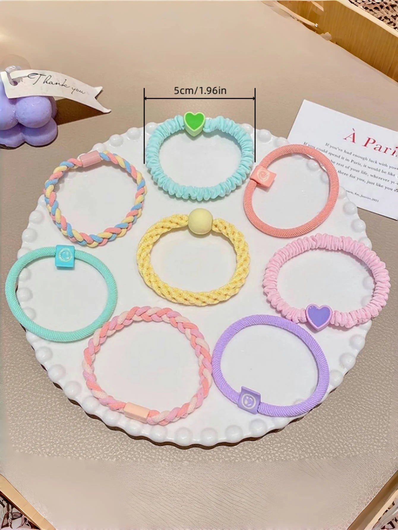Girls Macaron Color Hair Bands Soft Elastic Five Pack - Smarsty