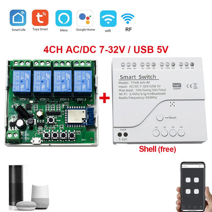 Smart WiFi Relay Switch Module with Alexa Compatibility - Smarsty