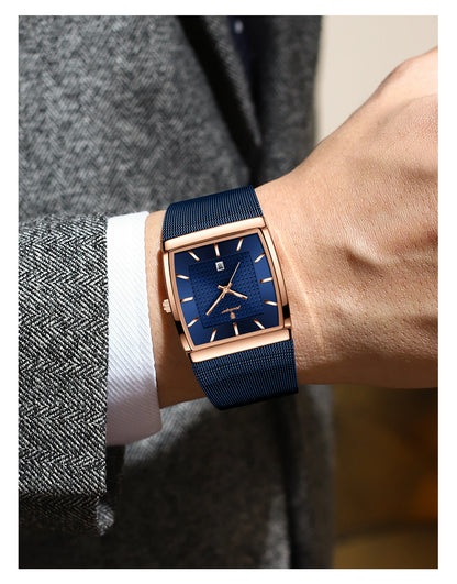 Men's Waterproof Quartz Watch with Luminous Date Feature - Smarsty