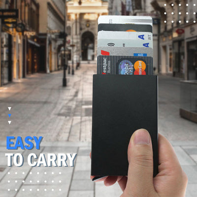 Anti RFID Smart Wallet Pouch ID Credit Card Holder Metal Thin Slim Men Aluminum Blocking Protected Wallet Small Bank Card Case - Smarsty