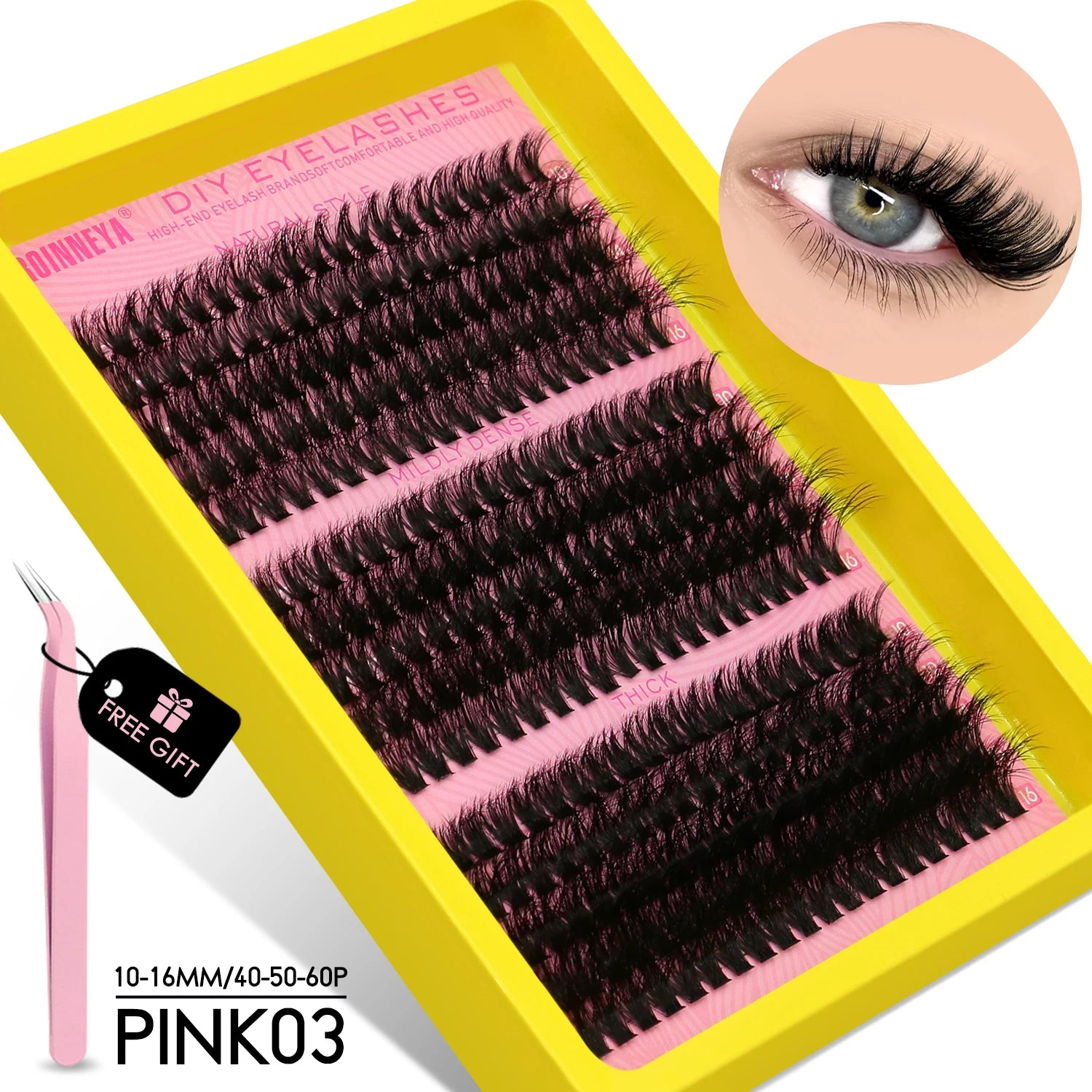 GROINNEYA Fluffy Cluster Lashes Kit for Volume Eyelash Extensions - Smarsty