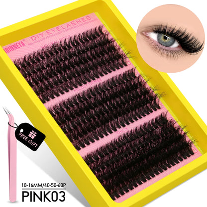 GROINNEYA Fluffy Cluster Lashes Kit for Volume Eyelash Extensions - Smarsty