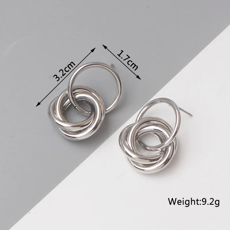 Gold Metal Drop Earrings with Irregular Heart Design for Women - Smarsty