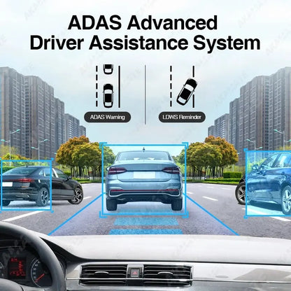HD Car Dash Cam ADAS 720P Voice Alarm USB MemoryCard - Smarsty
