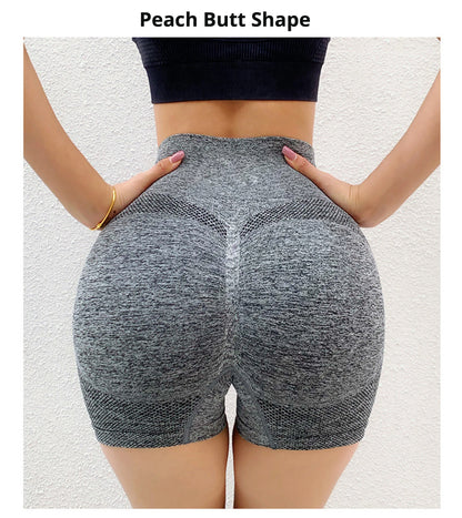 Seamless Yoga Shorts High Waist Workout Fitness Lift Peach Butt Fitness Tights Gym Running Body Shaper Pants Casual Sportswear - Smarsty