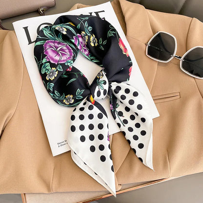 Silk Square Scarf for Women Sun Protection Luxury Shawl - Smarsty