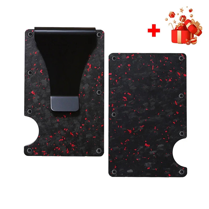Carbon Fiber Metal Minimalist Slim Credit Card Holder Wallet Carteira for Men Cartera Tarjetero Hombre RFID Bank Cardholder Case