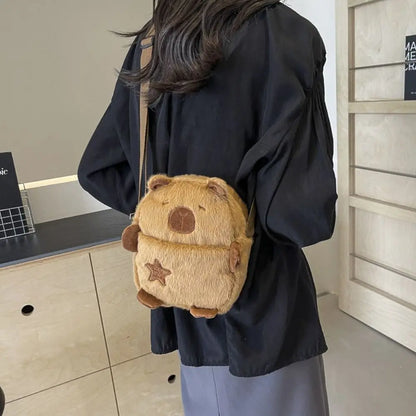 Capybara Plush Cartoon Shoulder Bag Large Capacity Unisex - Smarsty